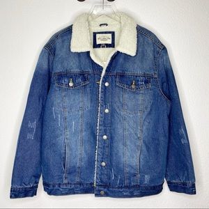Ashley Vintage Charm Trucker Denim Sherpa Jacket